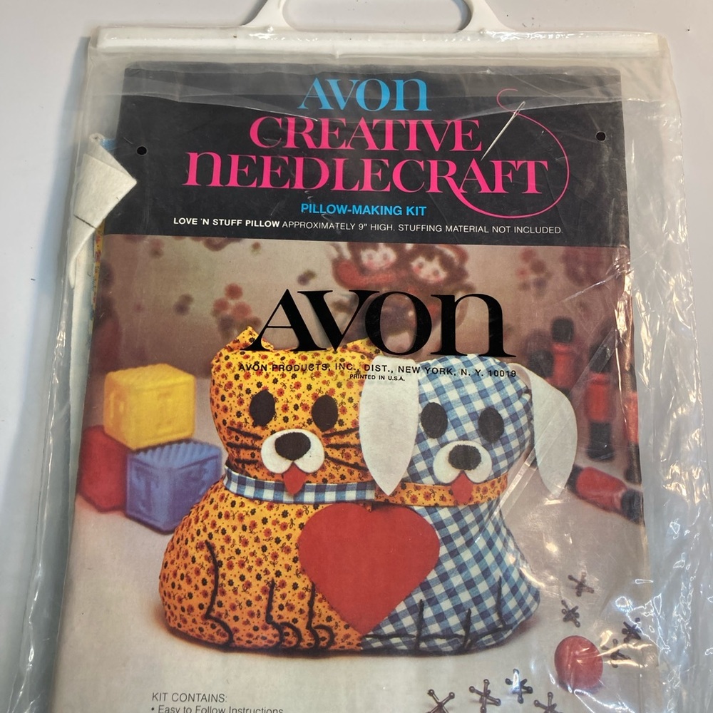 Avon creative needle craft love and stuff dog pillow